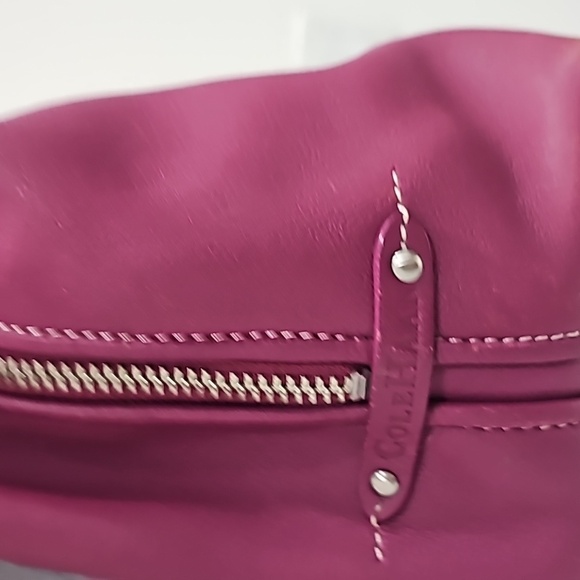 Cole Haan leather purple pink Satchel/shoulder handbag bag multiple compartments - Picture 8 of 16